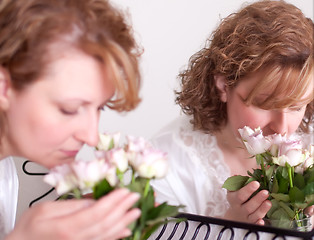 Image showing Woman with Roses