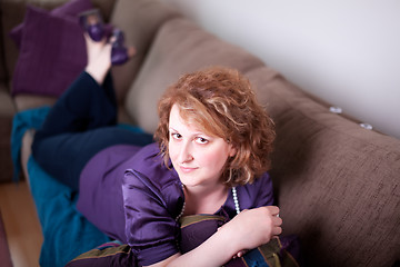 Image showing Woman on Sofa