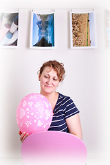 Image showing Woman with balloon