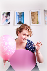 Image showing Woman with balloon