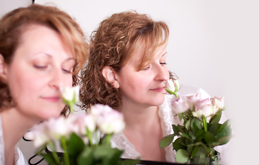 Image showing Woman with Roses