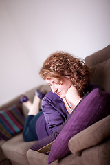 Image showing Woman on Sofa