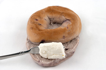 Image showing Bagel and Cream cheese