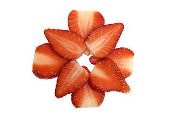 Image showing Sliced strawberries