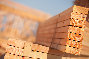 Image showing Stack of Building Lumber