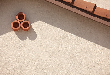 Image showing Abstract of New Stucco Wall from House