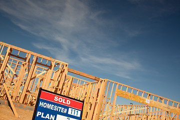 Image showing Sold Lot Sign at New Home Construction Site