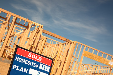 Image showing Sold Lot Sign at New Home Construction Site