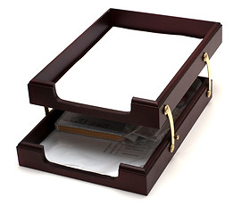 Image showing Wooden paper tray