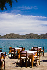 Image showing Empty restaurant on a coast