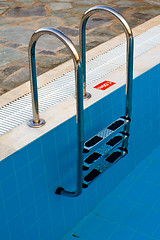 Image showing Swimming pool ladder