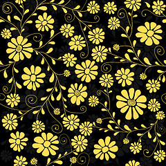 Image showing Seamless floral dark pattern