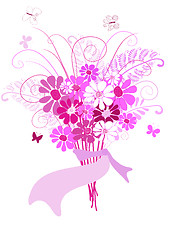 Image showing Bouquet of pink flowers