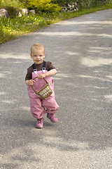 Image showing Child with basket