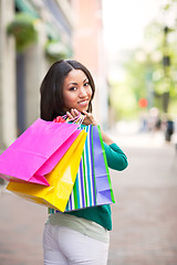 Image showing Black woman shopping