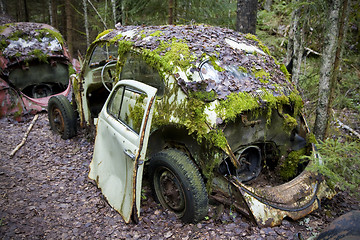 Image showing Parked scrap cars