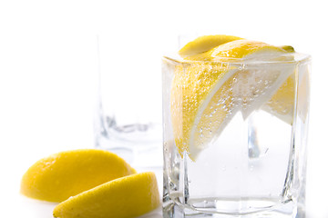 Image showing soda water and lemon