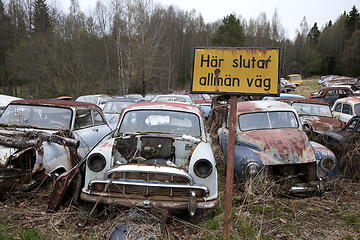 Image showing Abandoned cars Sweden