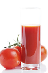 Image showing Glass of tomato juice