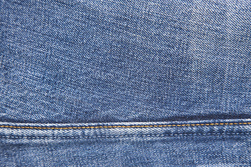 Image showing macro of jeans denim and seam