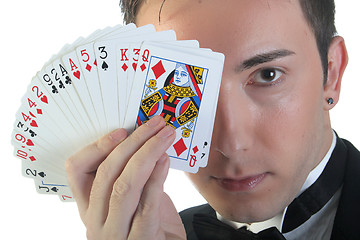 Image showing Magician and cards