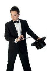 Image showing Magician with wand and hat
