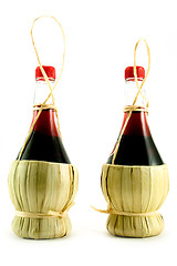 Image showing two bottles of red whine