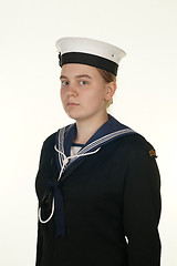 Image showing young navy sailor on white