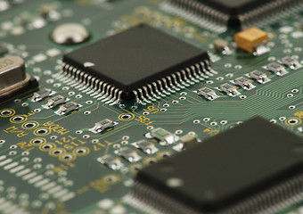 Image showing chips on circuit board