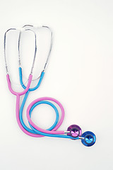 Image showing pink and blue stethoscopes