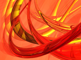 Image showing Red and gold abstract background