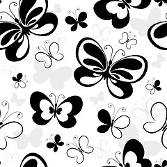 Image showing Seamless pattern with butterflies