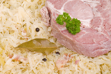 Image showing Loin ribs with sauerkraut