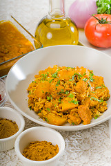 Image showing curry beef rice and potatoes