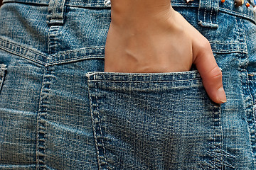 Image showing Hand in the pocket