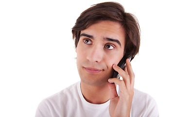 Image showing man on the phone, bored 