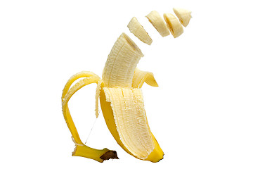 Image showing floating sliced banana