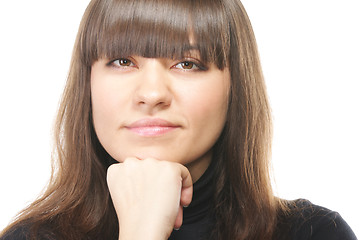 Image showing Serene brunette woman