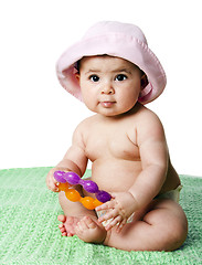 Image showing Baby girl sitting