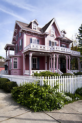 Image showing Pink Victorian house