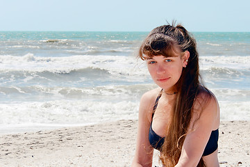 Image showing beautiful woman at beach