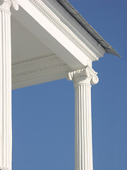 Image showing White column in the blue sky