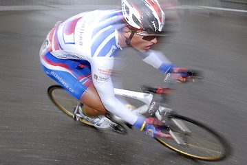 Image showing Wet biker.