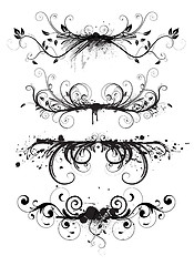 Image showing Grunge design floral elements