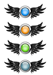 Image showing winged round buttons 