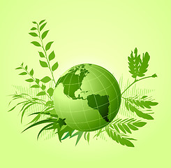 Image showing green floral ecological  Background