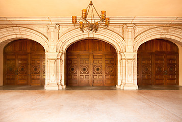 Image showing Majestic Classic Arched Doors with ChandelierÊ