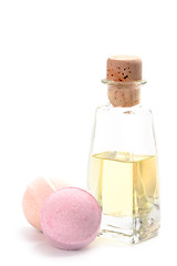 Image showing spa oil and bath balls