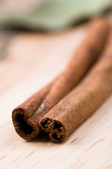 Image showing two cinnamon sticks