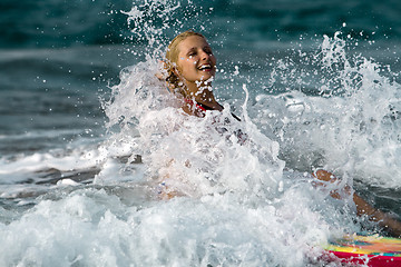 Image showing Body-boarding fun